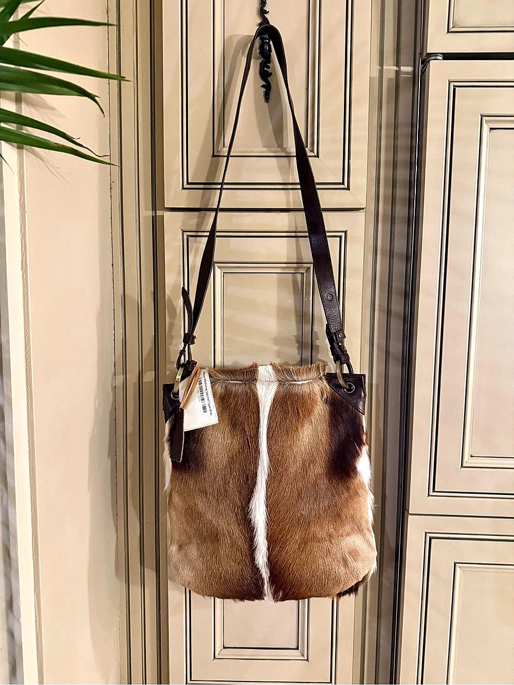 New Aqua Madonna Springbok Antelope Hide Cowhide Leather Shoulder crossbody Bag